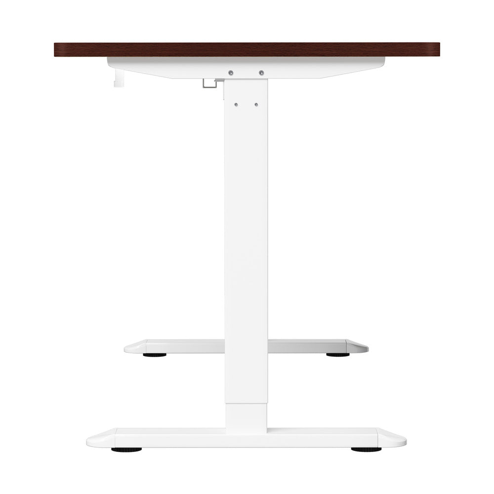 Oikiture Standing Desk Wireless Charging Single Motor 140CM White &amp; Walnut-Standing Desk-PEROZ Accessories