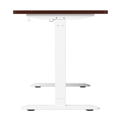 Oikiture Standing Desk Wireless Charging Single Motor 140CM White &amp; Walnut-Standing Desk-PEROZ Accessories