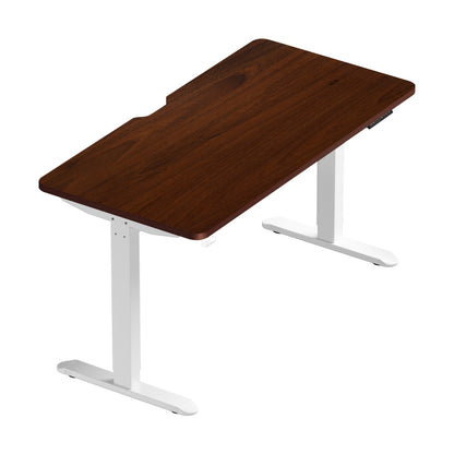 Oikiture Standing Desk Wireless Charging Single Motor 140CM White &amp; Walnut-Standing Desk-PEROZ Accessories