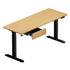 Oikiture 160cm Electric Standing Desk with Drawer Adjustable Oak Black-Standing Desk-PEROZ Accessories