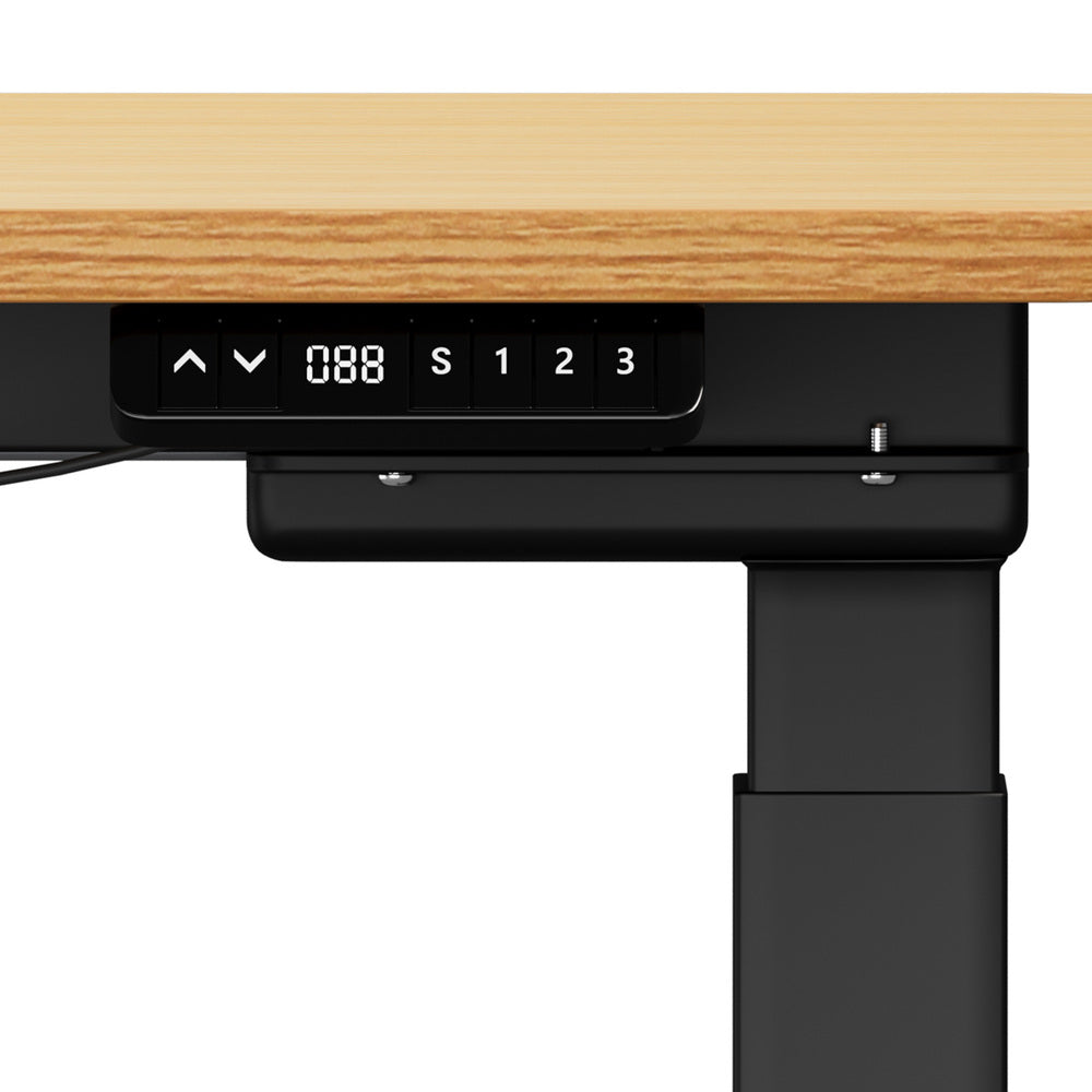 Oikiture 160cm Electric Standing Desk with Drawer Adjustable Oak Black-Standing Desk-PEROZ Accessories