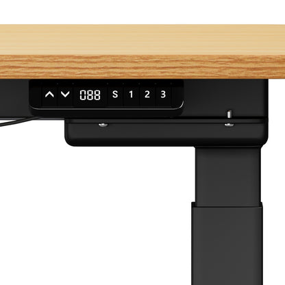 Oikiture 160cm Electric Standing Desk with Drawer Adjustable Oak Black-Standing Desk-PEROZ Accessories