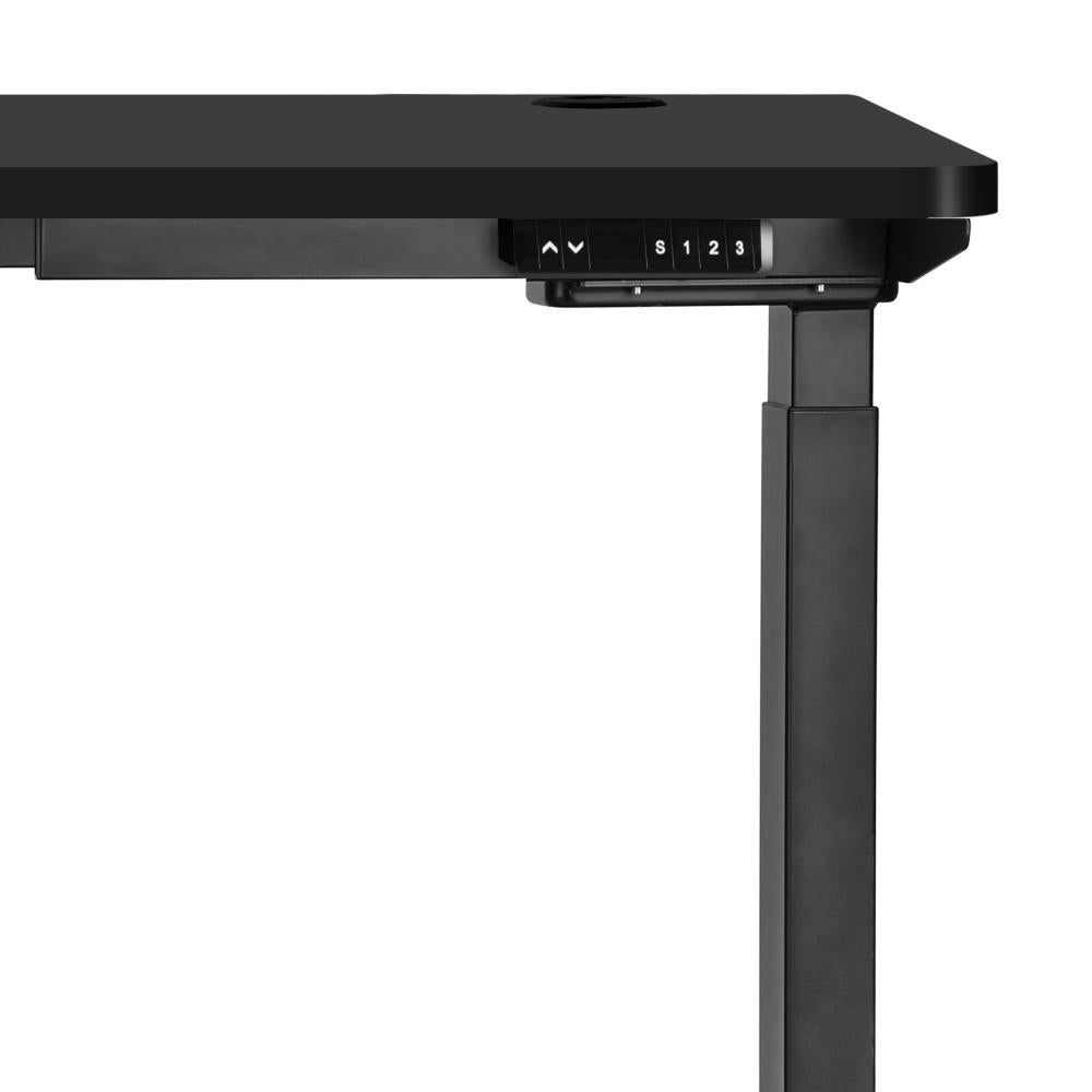 Oikiture Standing Desk Dual Motor Electric Height Adjustable Sit Stand Table - Black/Black - 1400mm x 700mm-Standing Desks-PEROZ Accessories