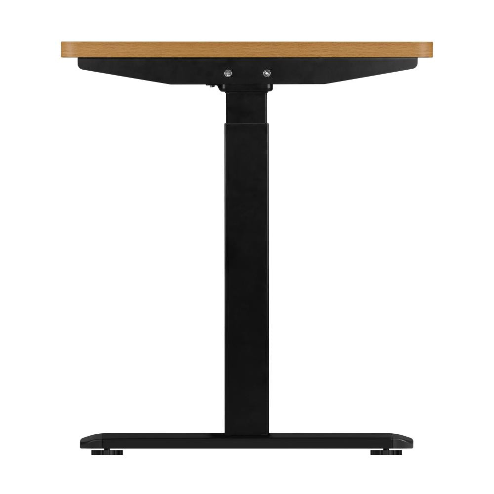 Oikiture Standing Desk Dual Motor Electric Height Adjustable Sit Stand Table - Black/Oak - 1400mm x 700mm-Standing Desks-PEROZ Accessories