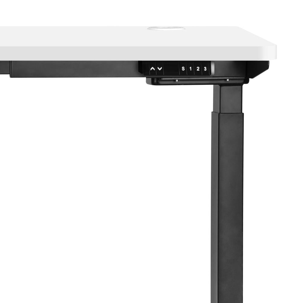 Oikiture Standing Desk Dual Motor Electric Height Adjustable Sit Stand Table - Black/White - 1400mm x 700mm-Standing Desks-PEROZ Accessories