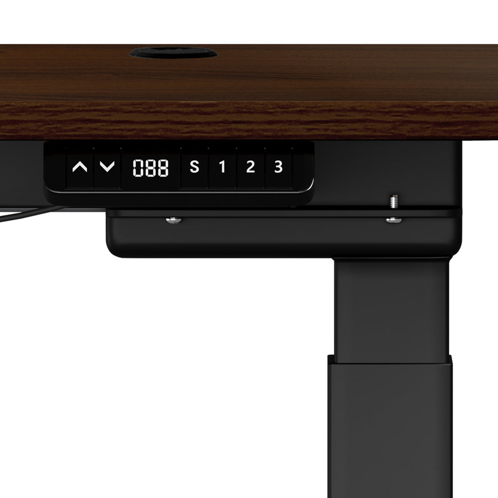 Oikiture 140cm Electric Standing Desk with Drawer Adjustable Black Walnut-Standing Desk-PEROZ Accessories