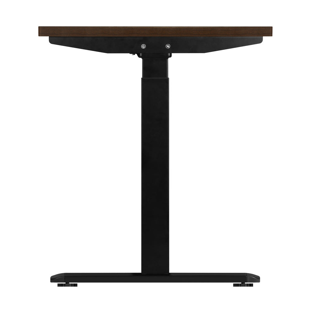 OIKITURE Ergonomic Sit Stand Desk 28&quot;-45&quot; Electric Standing Desk Home Office Computer Workstation Height Adjustable Desk 160cm Length Black and Walnut-Office Desks-PEROZ Accessories