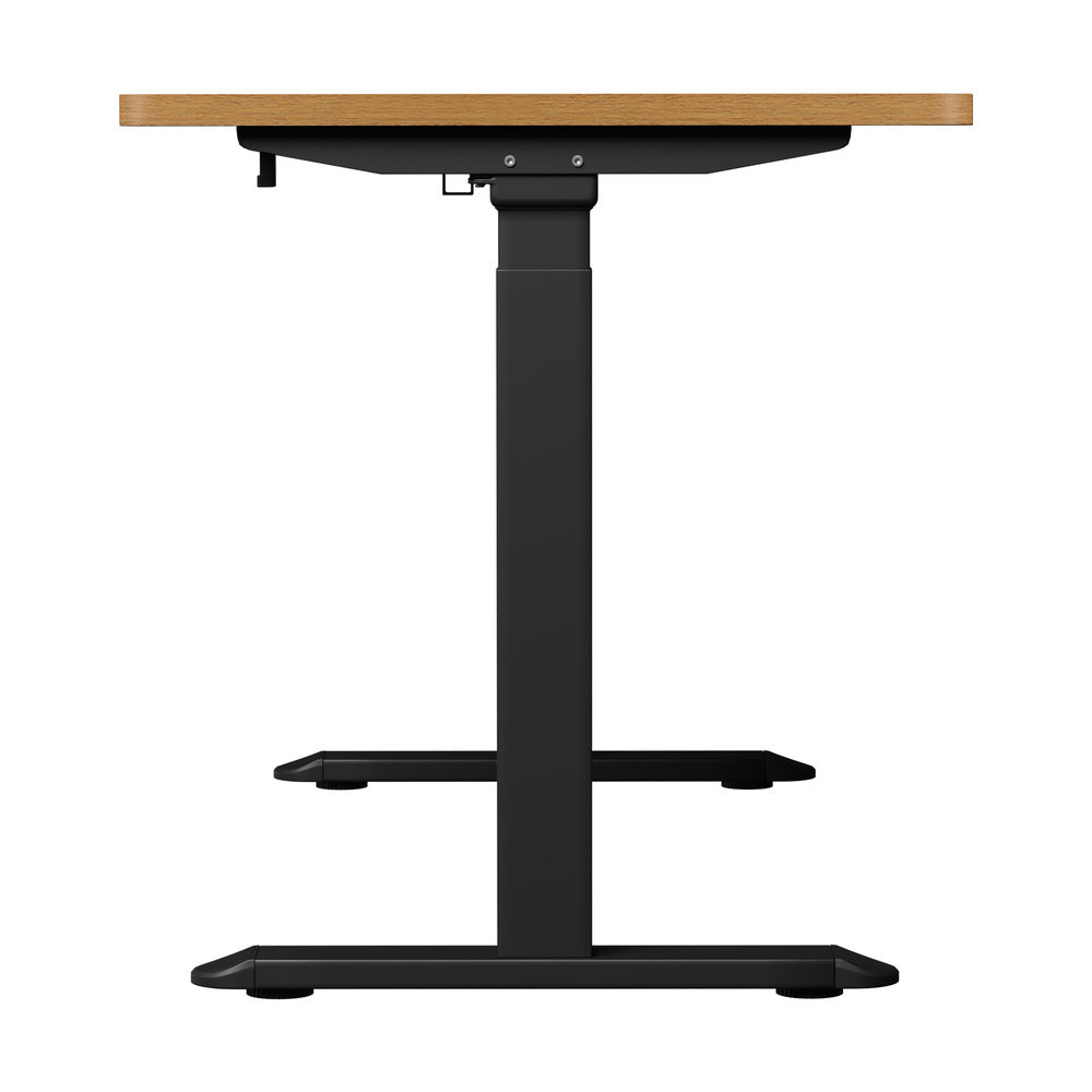 Oikiture Standing Desk Wireless Charging Dual Motor 140CM Black &amp; Oak