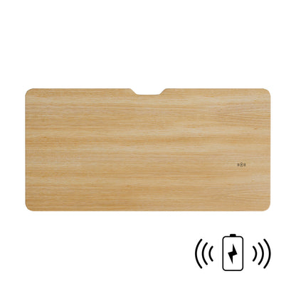 Oikiture Standing Desk Wireless Charging Dual Motor 140CM Black &amp; Oak-Standing Desk-PEROZ Accessories