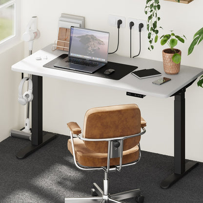 Oikiture Standing Desk Wireless Charging Dual Motor 140CM Black &amp; White-Standing Desk-PEROZ Accessories