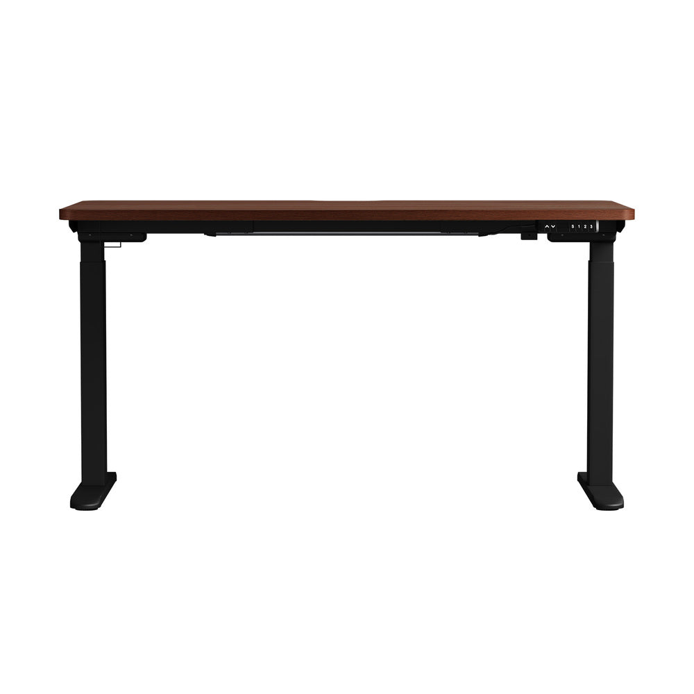 Oikiture Standing Desk Wireless Charging Dual Motor 140CM Black &amp; Walnut