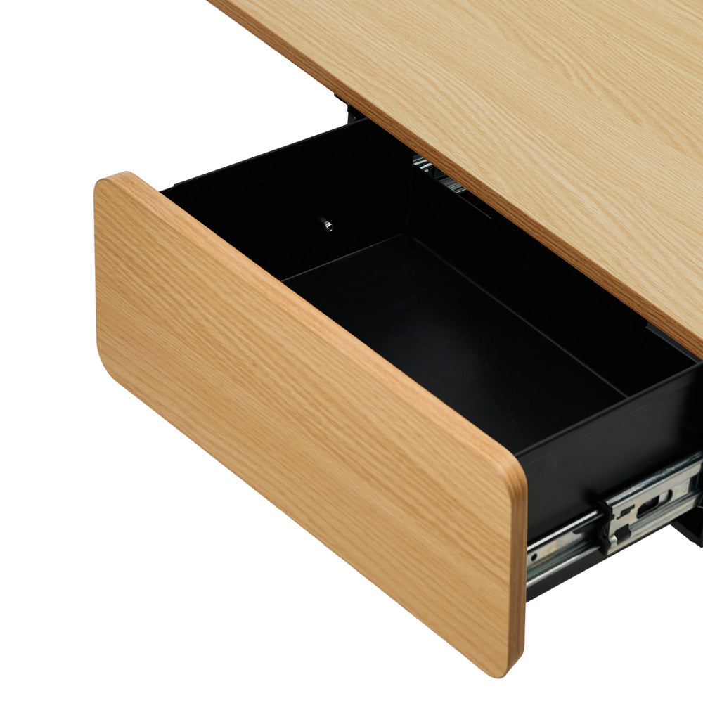 Oikiture 150cm Electric Standing Desk with Drawer Adjustable Oak White-Standing Desk-PEROZ Accessories