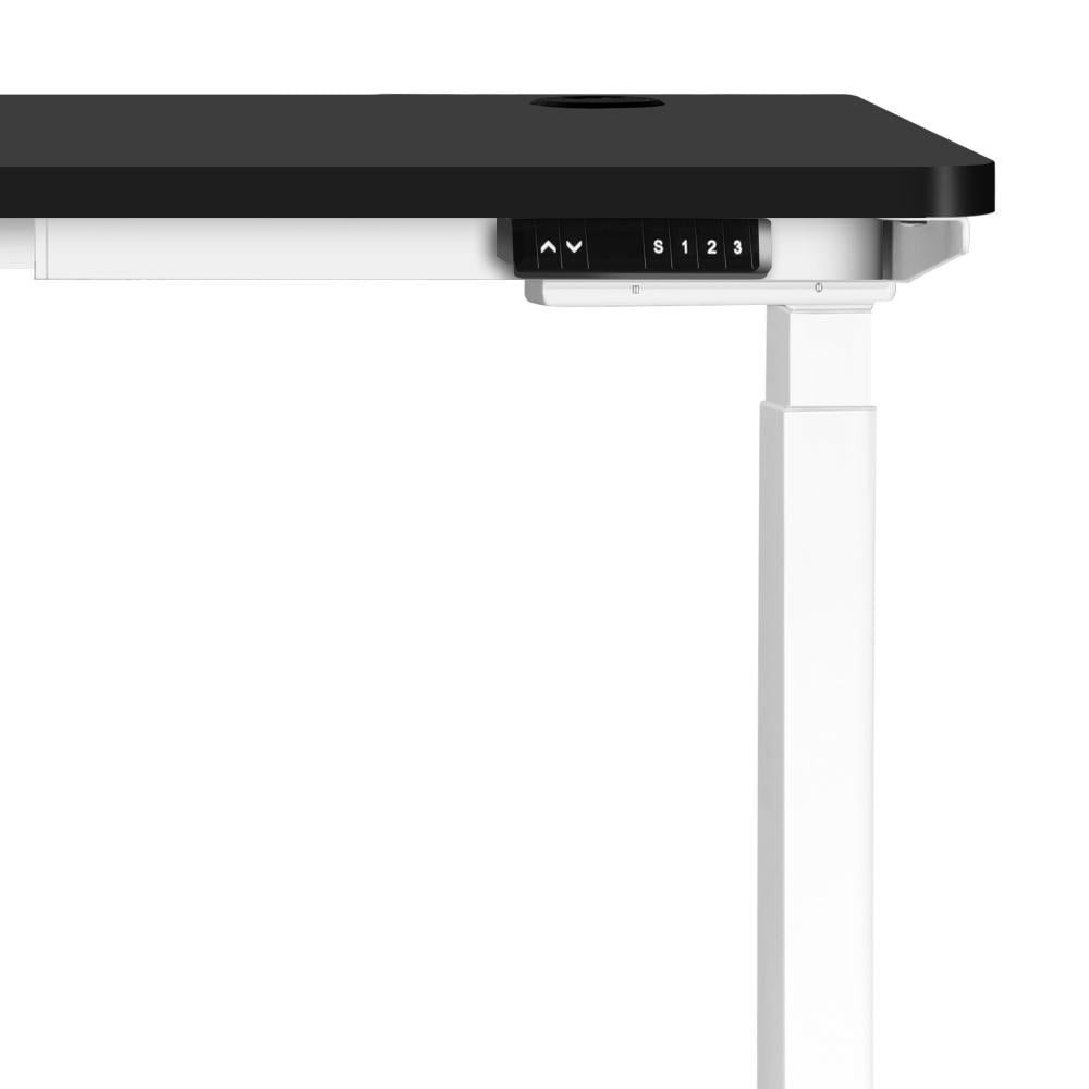 Oikiture Standing Desk Dual Motor Electric Height Adjustable Sit Stand Table - White/Black - 1400mm x 700mm-Standing Desks-PEROZ Accessories