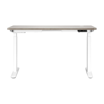Oikiture 140cm Electric Standing Desk Dual Motor White &amp; Grey-Oak-Standing Desk-PEROZ Accessories