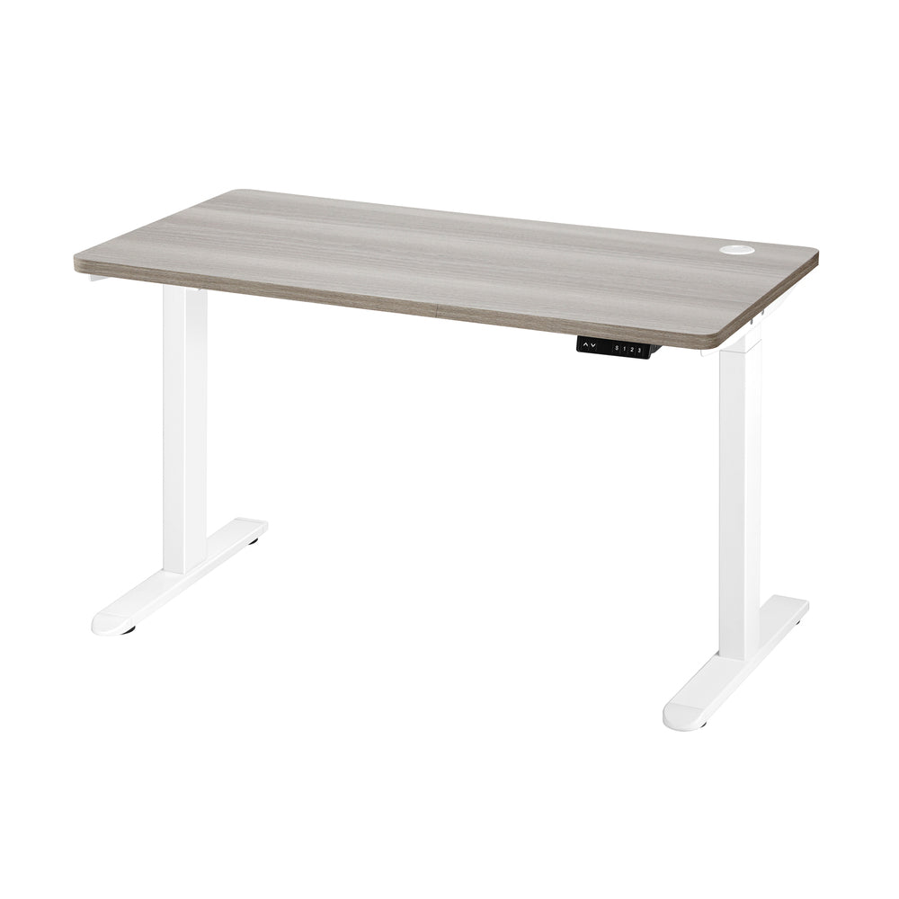 Oikiture 140cm Electric Standing Desk Dual Motor White &amp; Grey-Oak-Standing Desk-PEROZ Accessories