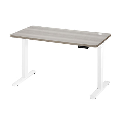 Oikiture 140cm Electric Standing Desk Dual Motor White &amp; Grey-Oak-Standing Desk-PEROZ Accessories