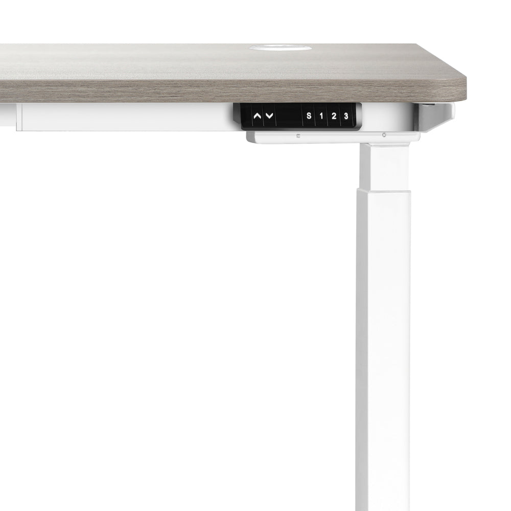 Oikiture 140cm Electric Standing Desk Dual Motor White &amp; Grey-Oak-Standing Desk-PEROZ Accessories
