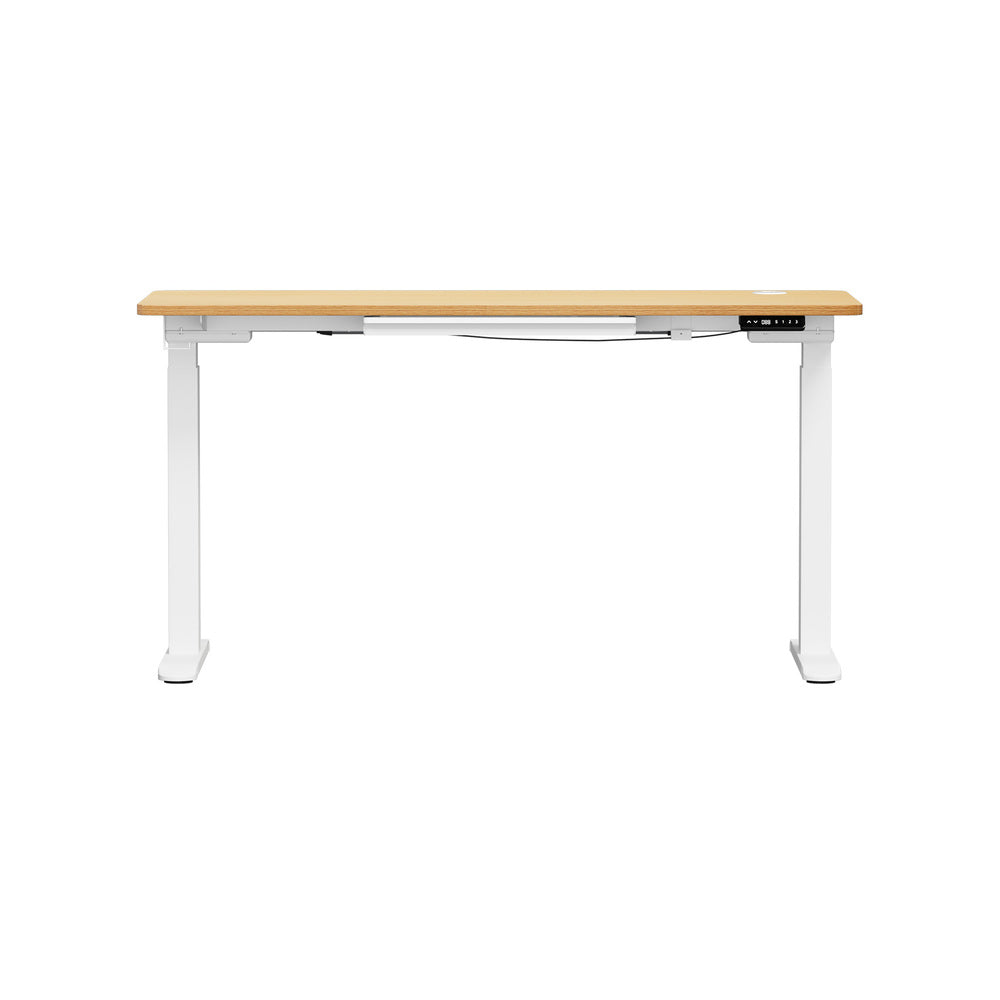 Oikiture 150cm Electric Standing Desk with Drawer Adjustable White Oak-Standing Desk-PEROZ Accessories