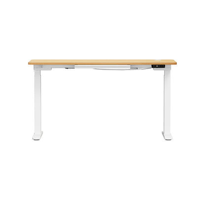 Oikiture 150cm Electric Standing Desk with Drawer Adjustable White Oak-Standing Desk-PEROZ Accessories