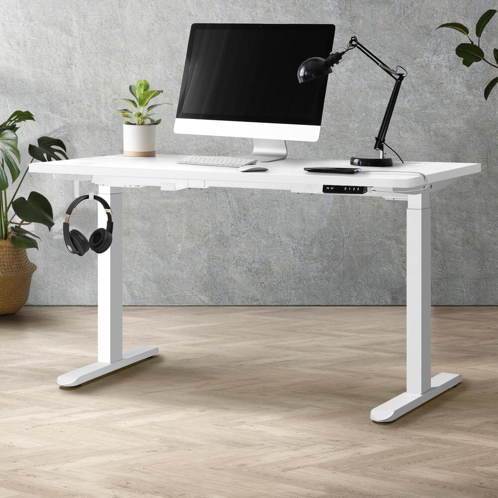 Oikiture Standing Desk Dual Motor Adjustable 150cm White-Standing Desks-PEROZ Accessories