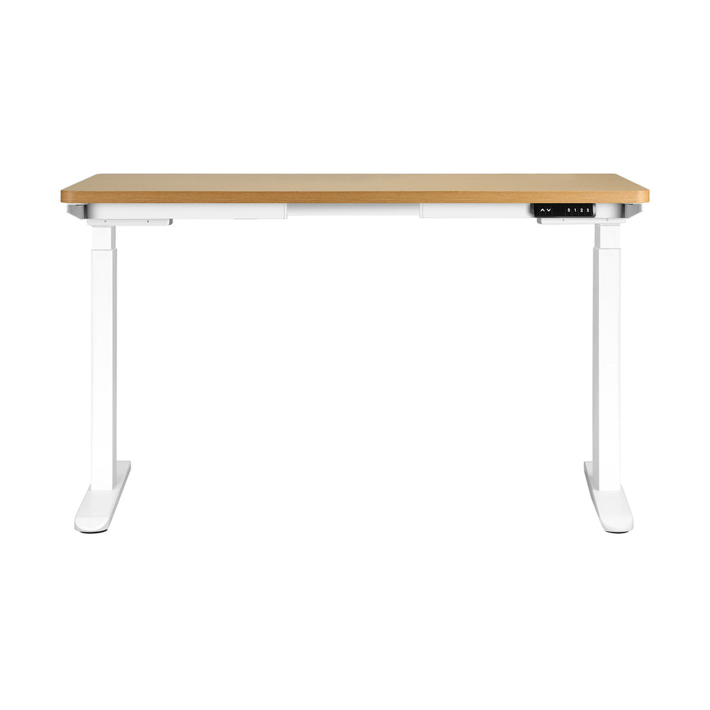 OIKITURE Ergonomic Sit Stand Desk 28&quot;-45&quot; Electric Standing Desk Home Office Computer Workstation Height Adjustable Desk 160cm Length White and WN-Office Desks-PEROZ Accessories