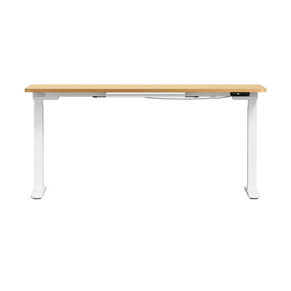 Oikiture 160cm Electric Standing Desk with Drawer Adjustable White Oak-Standing Desk-PEROZ Accessories