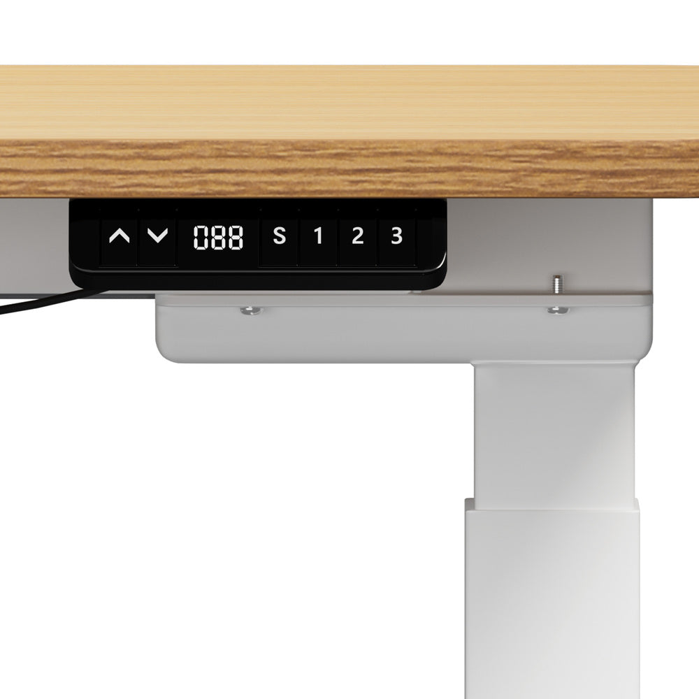 Oikiture 160cm Electric Standing Desk with Drawer Adjustable White Oak-Standing Desk-PEROZ Accessories