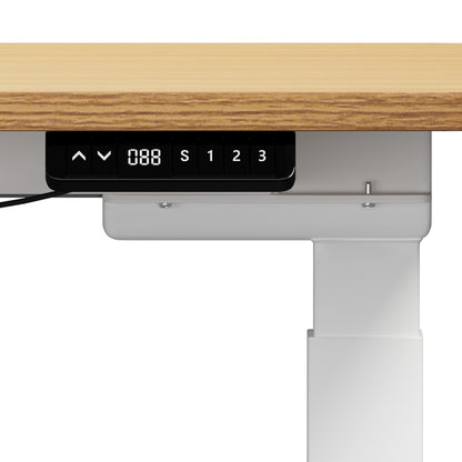 Oikiture 160cm Electric Standing Desk with Drawer Adjustable White Oak-Standing Desk-PEROZ Accessories