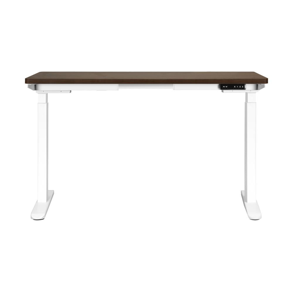 Oikiture Sit-Stand Desk Height Adjustable Desk White&amp;Walnut-Standing Desks-PEROZ Accessories