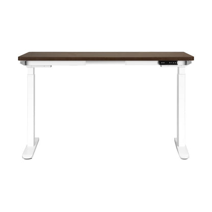 Oikiture Sit-Stand Desk Height Adjustable Desk White&amp;Walnut-Standing Desks-PEROZ Accessories