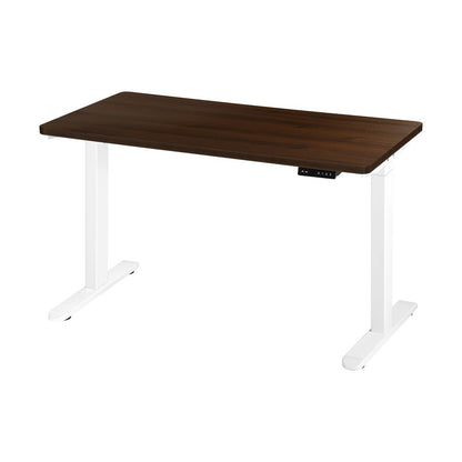 Oikiture Sit-Stand Desk Height Adjustable Desk White&amp;Walnut-Standing Desks-PEROZ Accessories