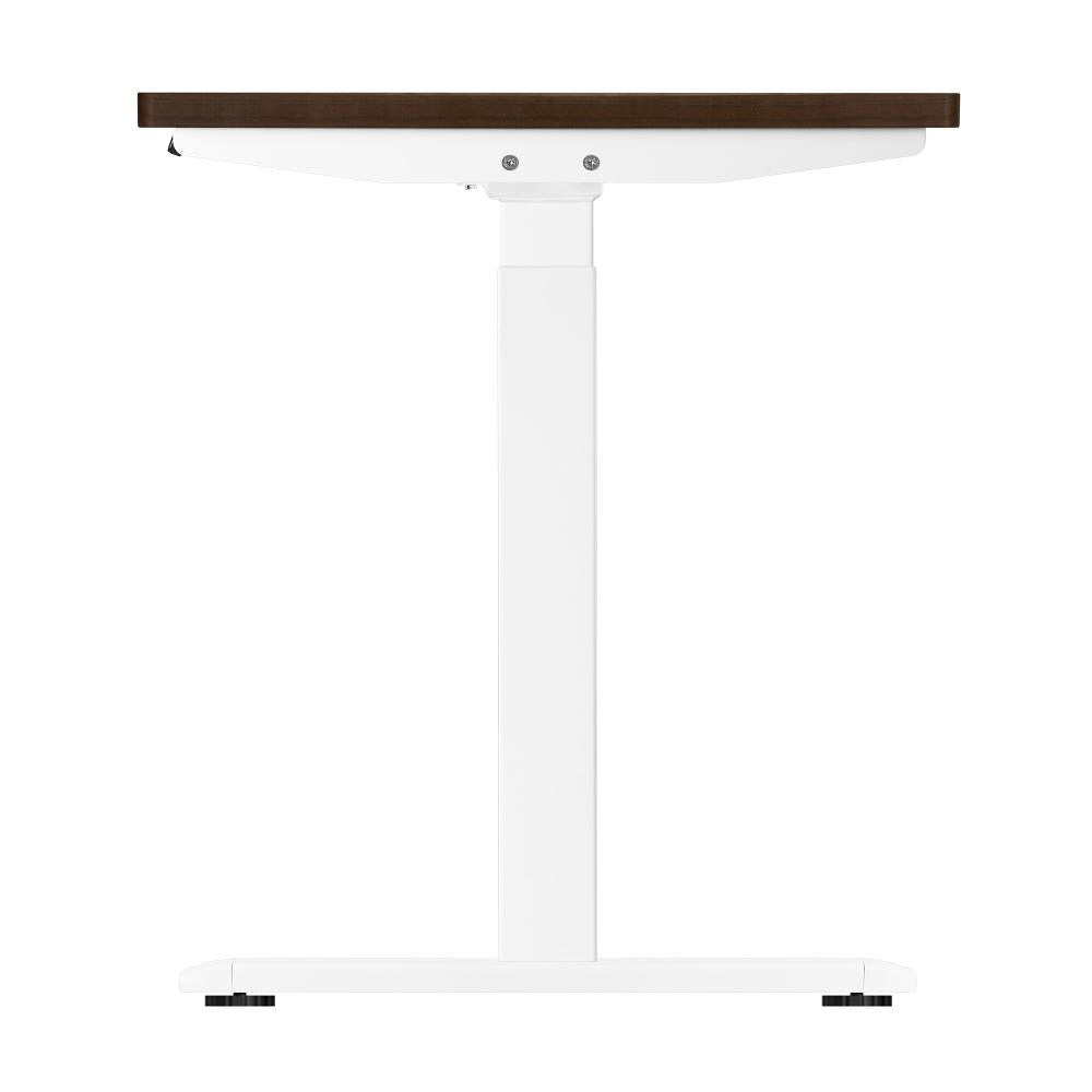 Oikiture Sit-Stand Desk Height Adjustable Desk White&amp;Walnut-Standing Desks-PEROZ Accessories