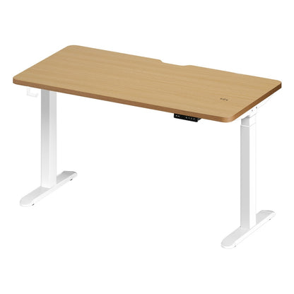 Oikiture Standing Desk Wireless Charging Dual Motor 140CM White &amp; Oak-Standing Desk-PEROZ Accessories
