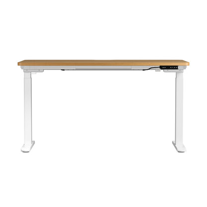 Oikiture Standing Desk Wireless Charging Dual Motor 140CM White &amp; Oak-Standing Desk-PEROZ Accessories