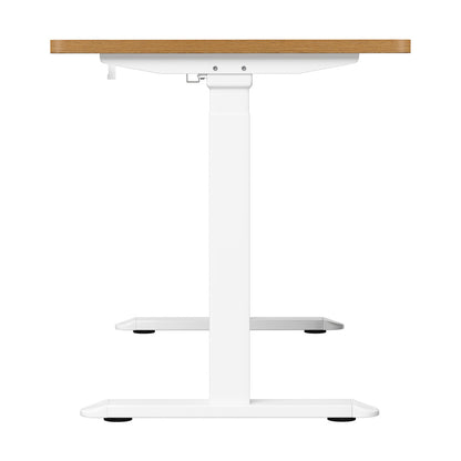 Oikiture Standing Desk Wireless Charging Dual Motor 140CM White &amp; Oak-Standing Desk-PEROZ Accessories