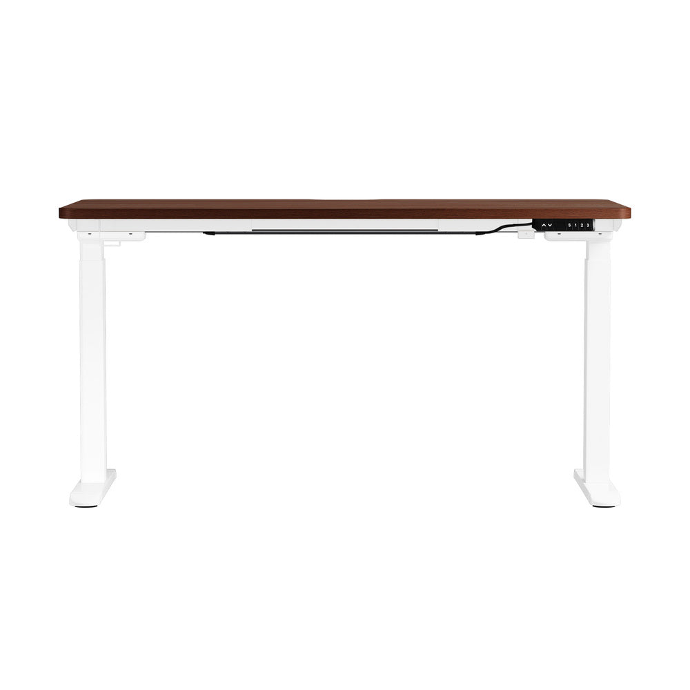Oikiture Standing Desk Wireless Charging Dual Motor 140CM White &amp; Walnut