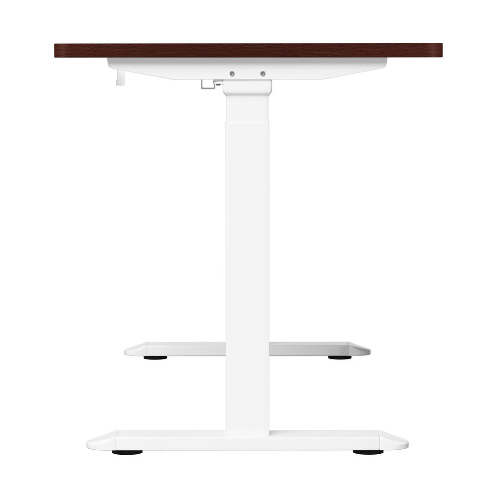 Oikiture Standing Desk Wireless Charging Dual Motor 140CM White &amp; Walnut-Standing Desk-PEROZ Accessories