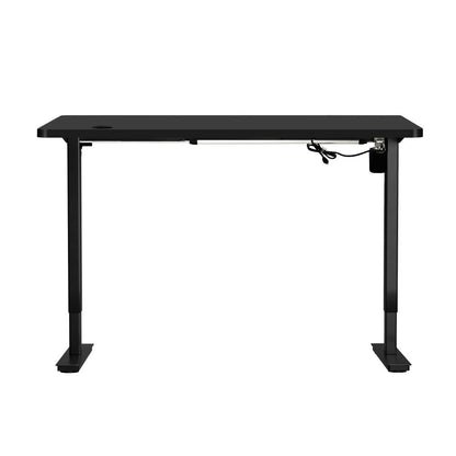 Oikiture Electric Standing Desk Single Motor Height Adjustable Sit Stand Table - Black/Black - 1200mm x 600mm-Standing Desks-PEROZ Accessories