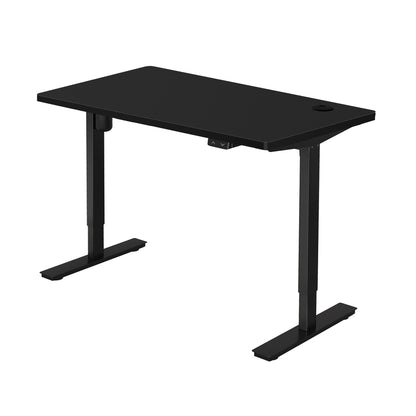 Oikiture Electric Standing Desk Single Motor Height Adjustable Sit Stand Table - Black/Black - 1400mm x 700mm-Office Desks-PEROZ Accessories