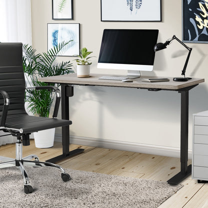 Oikiture 140CM Electric Standing Desk Adjustable Black &amp; Grey-Oak-Standing Desk-PEROZ Accessories
