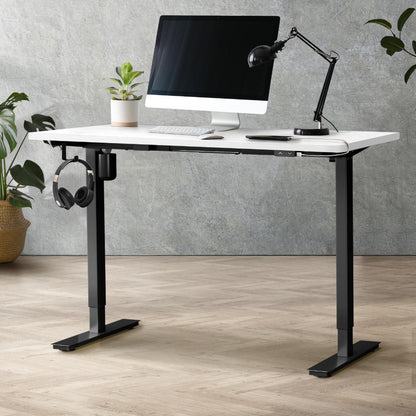 Oikiture Electric Standing Desk Single Motor Height Adjustable Sit Stand Table - 1400mm x 700mm-Standing Desks-PEROZ Accessories