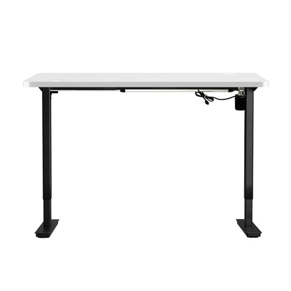 Oikiture Electric Standing Desk Single Motor Black&amp;White 150cm-Standing Desks-PEROZ Accessories