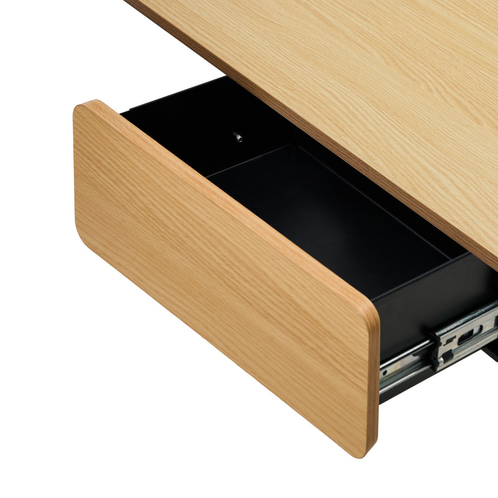 Oikiture 150cm Electric Standing Desk w/ Drawer Adjustable White Oak-Standing Desk-PEROZ Accessories