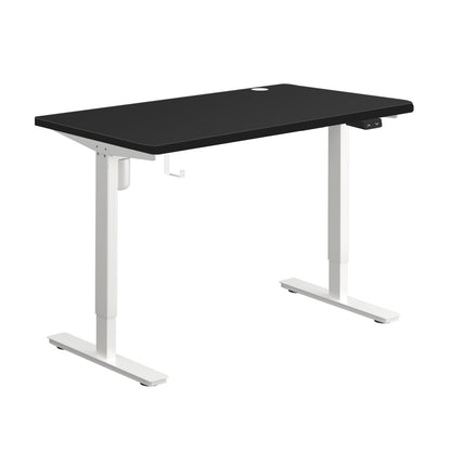 Oikiture Electric Standing Desk Single Motor Height Adjustable Sit Stand Table - White/Black - 1200mm x 600mm-Office Desks-PEROZ Accessories