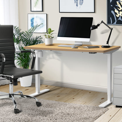 Oikiture Electric Standing Desk Single Motor Height Adjustable Sit Stand Table - 1200mm x 600mm-Office Desks-PEROZ Accessories