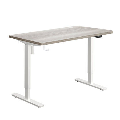 Oikiture 140CM Electric Standing Desk Adjustable White &amp; Grey-Oak-Standing Desk-PEROZ Accessories