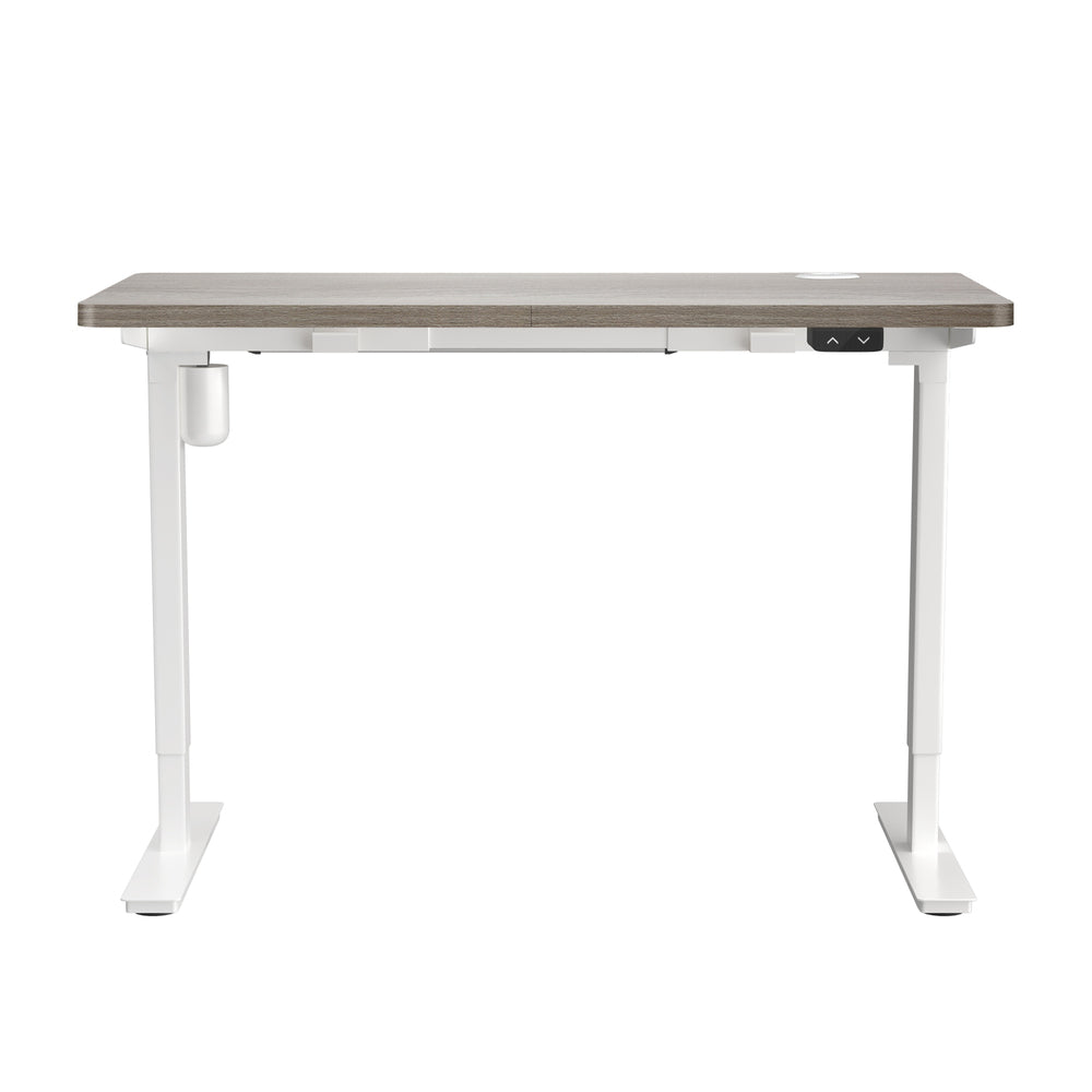 Oikiture 140CM Electric Standing Desk Adjustable White &amp; Grey-Oak-Standing Desk-PEROZ Accessories