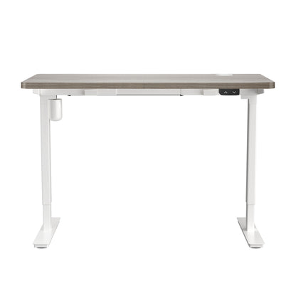 Oikiture 140CM Electric Standing Desk Adjustable White &amp; Grey-Oak-Standing Desk-PEROZ Accessories