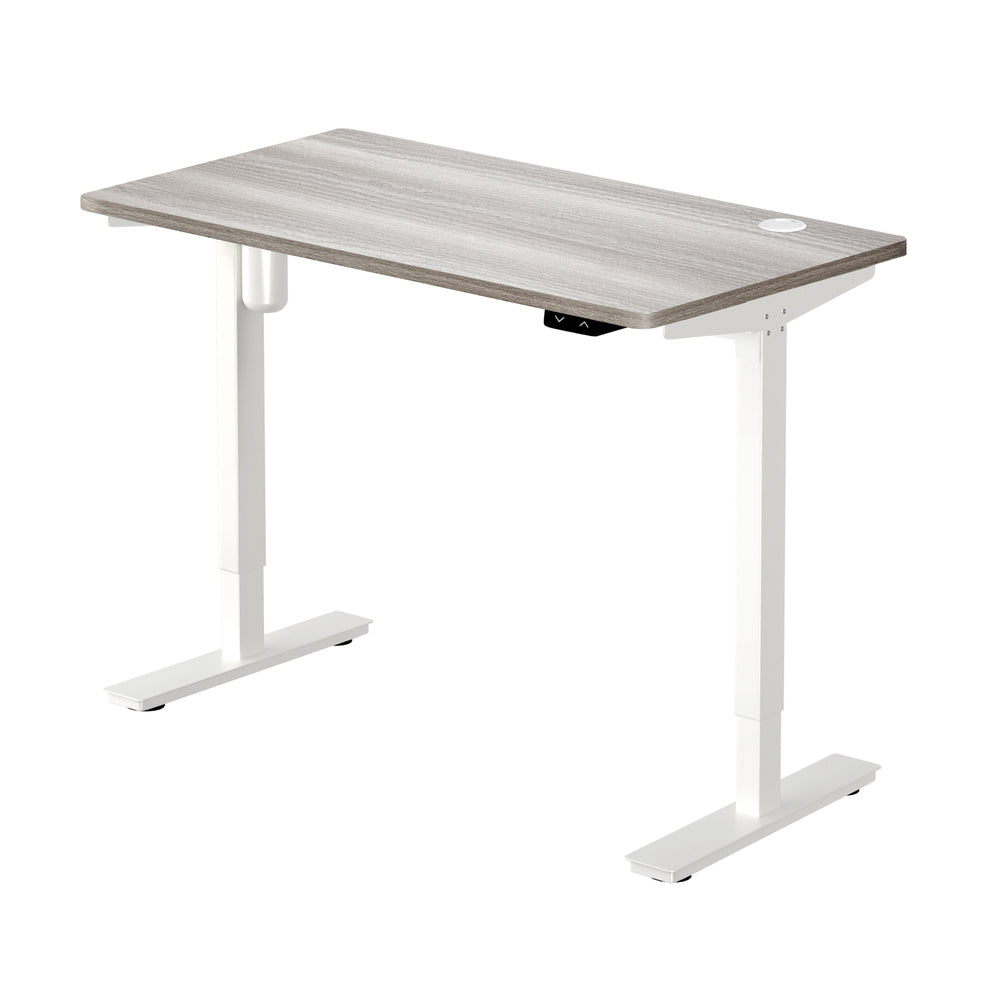 Oikiture 140CM Electric Standing Desk Adjustable White &amp; Grey-Oak-Standing Desk-PEROZ Accessories