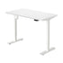 Oikiture Electric Standing Desk Single Motor Height Adjustable Sit Stand Table - White/White - 1400mm x 700mm-Office Desks-PEROZ Accessories